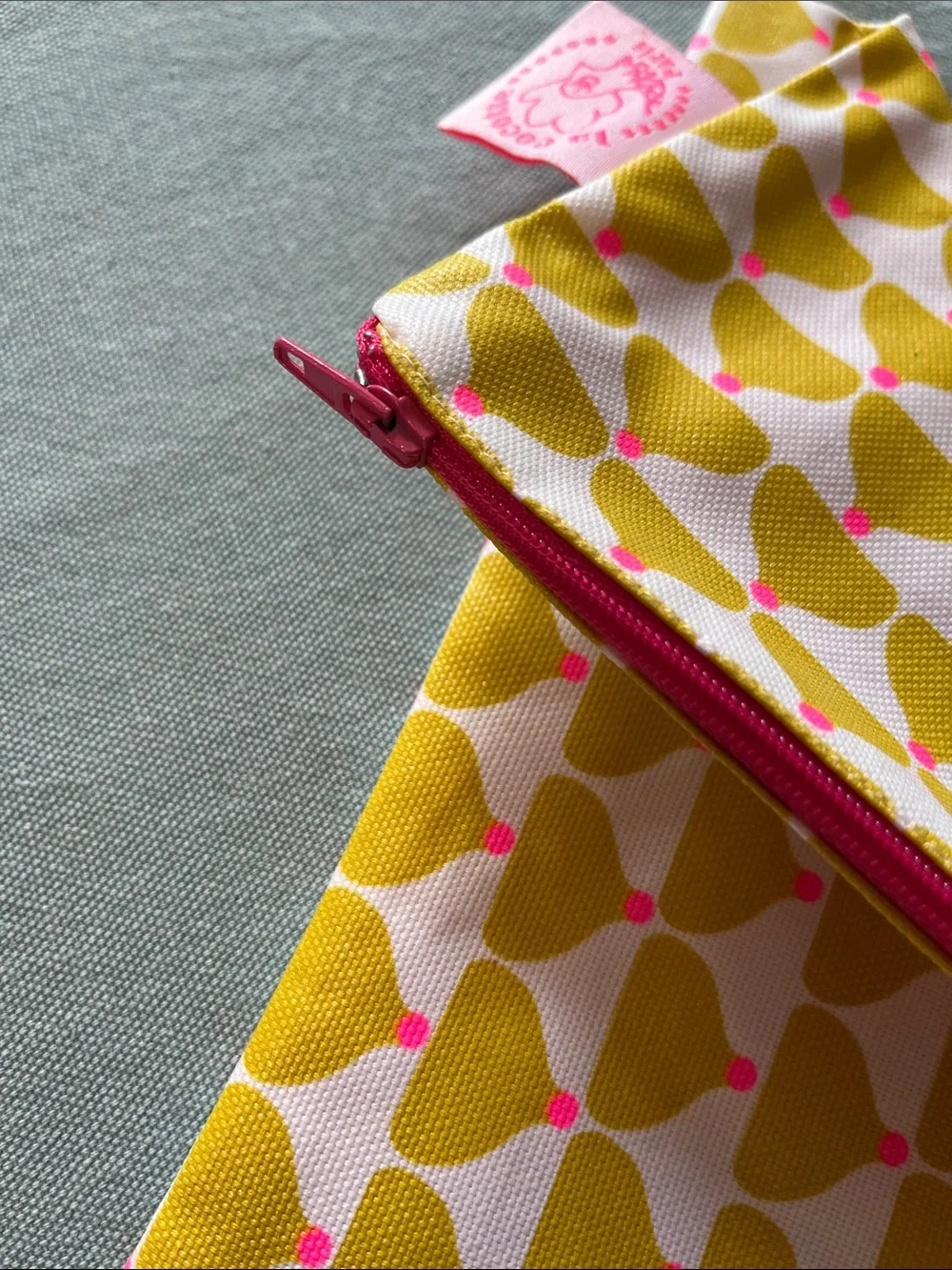 La cocotte Paris Yellow and Pink Patterned Cosmetic Pouch